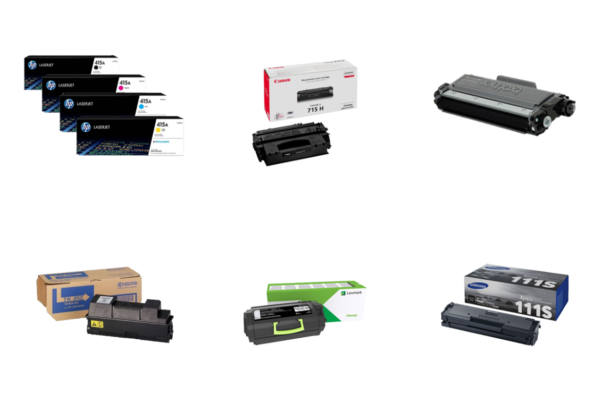HP, Canon, Brother, Kyocera, Lexmark, Samsung orijinal ve muadil toner kartuş
